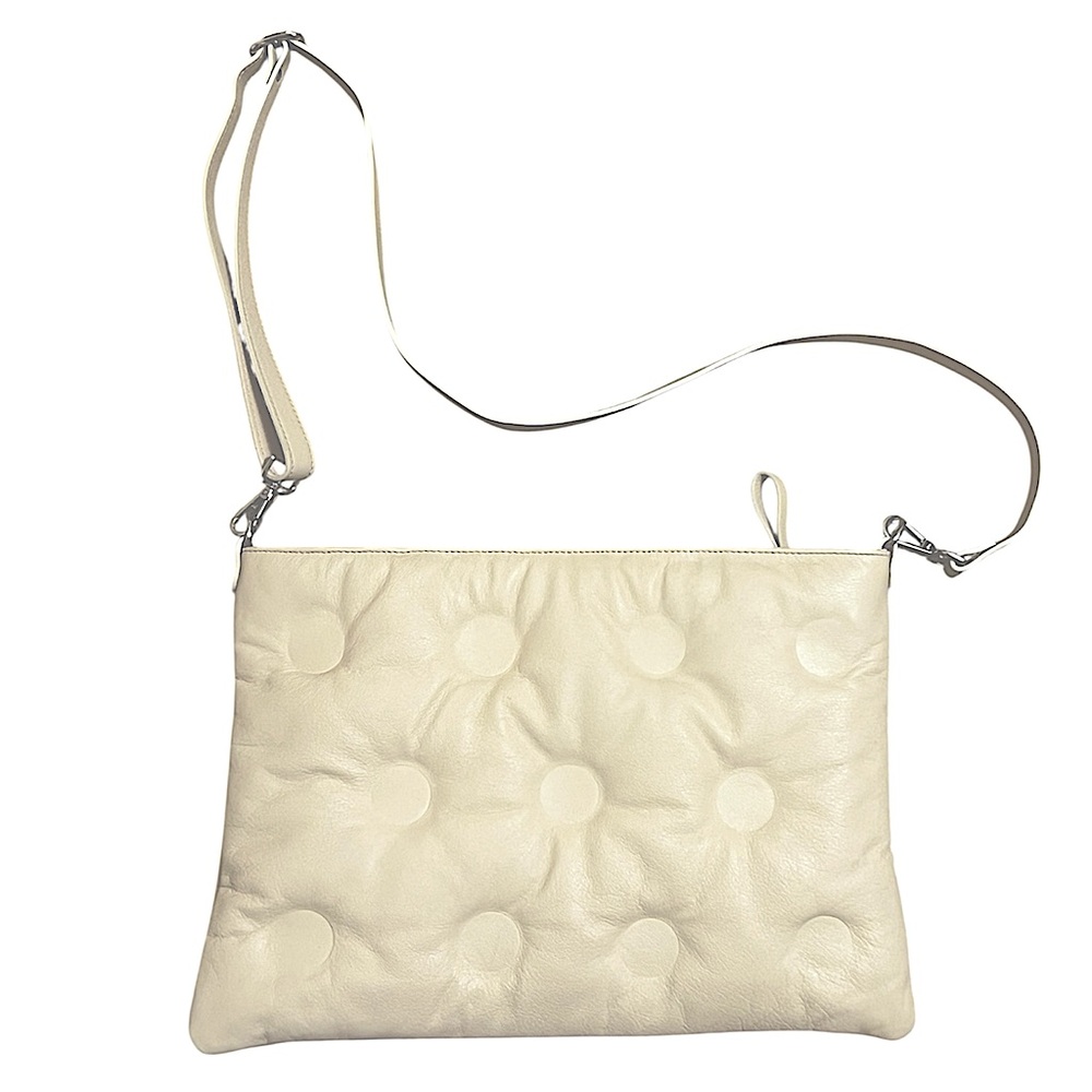 La CANADIENNE Quiet Luxury Cream Leather Handbag Crossbody Adjustable Strap - Picture 3 of 13